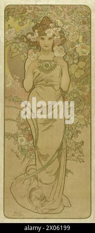 Les Fleurs - Fiori - Alphonse Mucha, poster art nouveau - parte 3 Foto Stock