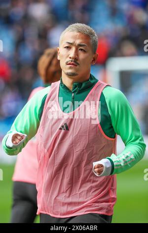 DAIZEN MAEDA, calciatore professionista, attualmente gioca per il Celtic FC, Glasgow. Immagine scattata durante una sessione di allenamento pre-partita e di riscaldamento. Foto Stock