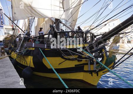 Sete, Francia. 16 aprile 2022. La Grace partecipa all'Escale à Sete, il primo incontro marittimo dell'Escale à Sete a Sete, in Francia Foto Stock