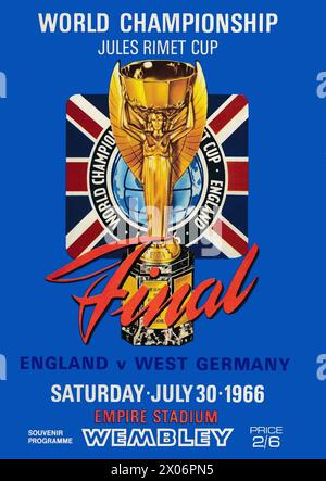 Programma finale della Coppa del mondo 1966, Inghilterra vs Germania Ovest, 30 luglio 1966 a Wembley Foto Stock