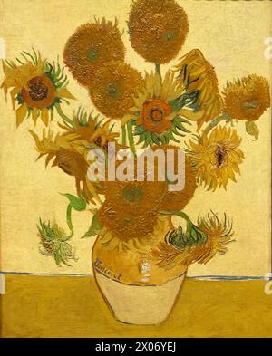 "Girasoli", 1888, Vincent Van Gogh, National Gallery, Londra, Inghilterra, Regno Unito. Foto Stock