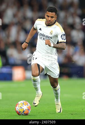 Madrid, Spagna. 9 aprile 2024. Rodrygo del Real Madrid durante la partita di UEFA Champions League al Santiago Bernabau di Madrid. Il credito per immagini dovrebbe essere: Paul Terry/Sportimage Credit: Sportimage Ltd/Alamy Live News Foto Stock