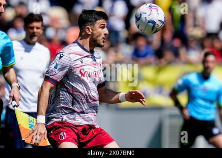 Riccardo Orsolini del Bologna FC durante la partita di serie A TIM tra il Frosinone calcio e il Bologna FC allo Stadio Benito stirpe il 7 aprile 2024 a Frosinone. Foto Stock