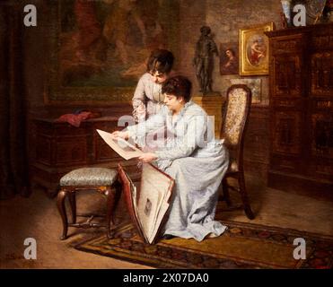 "Choosing Prints", 1879, Josep Duran, Museo Nazionale d'Arte Catalana, Museu Nacional d Art de Catalunya, MNAC, Barcellona, Spagna, Europa Foto Stock