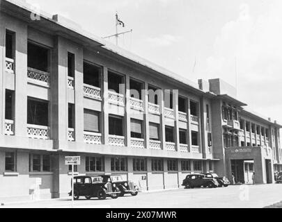 ESTREMO ORIENTE: SINGAPORE, MALESIA E HONG KONG 1939-1945 - Preludio 1939 - 8 dicembre 1941: La base navale di Singapore. Veduta dell'Ufficio della Marina, che era il quartier generale della stazione del Comandante in Capo della Cina e del Contrammiraglio Malaya Royal Navy Foto Stock