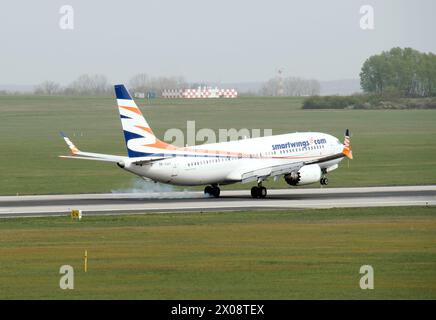 Smartwings (è una compagnia aerea ceca a basso costo per il tempo libero), Boeing 737 MAX 8, Cargo Hill, Budapest, Ungheria, Magyarország, Europa Foto Stock