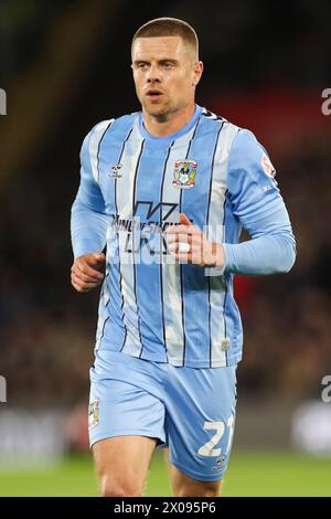 Southampton, Regno Unito. 09 aprile 2024. Jake Bidwell (21) difensore del Coventry City durante la partita del campionato EFL tra Southampton FC e Coventry City FC il 9 aprile 2024 Credit: Every Second Media/Alamy Live News Foto Stock