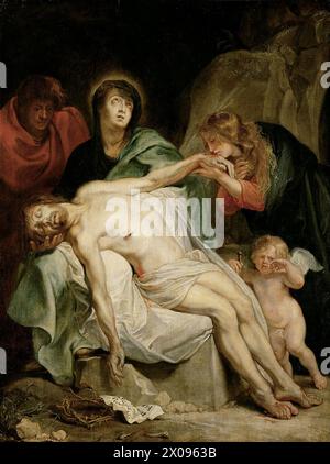 La deposizione o lamentazione sul Cristo morto è un dipinto del 1618-20 circa del pittore fiammingo Anthony van Dyck. Attualmente si trova nel Kunsthistorisches Museum Foto Stock