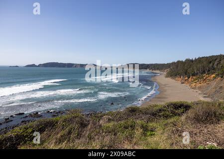 Benvenuto a Port Orford, nella splendida costa meridionale dell'Oregon. Foto Stock