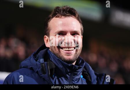 Il manager ad interim del Watford Tom Cleverley prima dell'incontro per il titolo Sky Bet al Portman Road Stadium di Ipswich. Data foto: Mercoledì 10 aprile 2024. Foto Stock