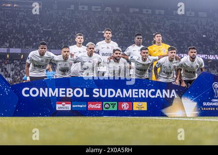 San Paolo, Brasile. 9 aprile 2024. La squadra di Corinthians posa per una foto prima della partita di calcio della Copa Sulamericana (gruppo F) tra Corinthians (BRA) e Nacional (PAR) alla Neo Quimica Arena di San Paolo, Brasile. (Danilo Fernandes/SPP) credito: SPP Sport Press Photo. /Alamy Live News Foto Stock