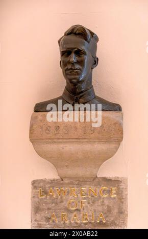 Lawrence d'Arabia busto nella cripta della Cattedrale di St Paul, Londra, Inghilterra, Regno Unito Foto Stock
