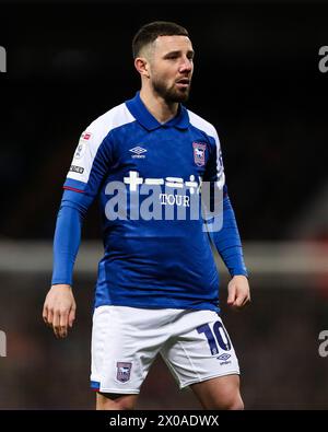 Ipswich, Regno Unito. 10 aprile 2024. Conor Chaplin di Ipswich Town in azione durante la partita Ipswich Town vs Watford FC Sky BET EFL Championship a Portman Road, Ipswich, Inghilterra, Regno Unito il 10 aprile 2024 Credit: Every Second Media/Alamy Live News Foto Stock