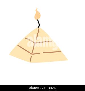 Candela alla moda disegnata a mano. Concetto fatto a mano. Può essere utilizzato per striscioni, etichette o poster. Illustrazione Vettoriale