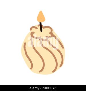 Candela alla moda disegnata a mano. Concetto fatto a mano. Può essere utilizzato per striscioni, etichette o poster. Illustrazione Vettoriale