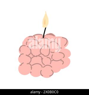 Candela alla moda disegnata a mano. Concetto fatto a mano. Può essere utilizzato per striscioni, etichette o poster. Illustrazione Vettoriale