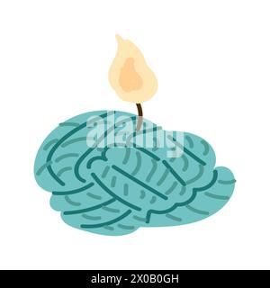 Candela alla moda disegnata a mano. Concetto fatto a mano. Può essere utilizzato per striscioni, etichette o poster. Illustrazione Vettoriale