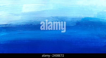 Trama acrilica bianco-blu sfondo orizzontale , tratti di pennello. Illustrazione vettoriale Illustrazione Vettoriale