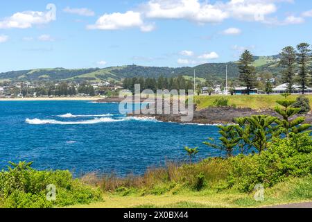 Vista costiera da Blowhole Point, Kiama, New South Wales, Australia Foto Stock