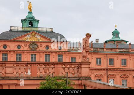 Ehrenhof barocke Dreiflügelanlage Schloss Rastatt, ehemalige Residenz der Markgrafen von Baden-Baden, Rastatt, Baden-Württemberg, Deutschland *** Corte d'onore barocca complesso a tre alate Palazzo Rastatt, ex residenza dei margravi di Baden Baden, Rastatt, Baden Württemberg, Germania Foto Stock