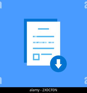 scaricare il file pdf con l'icona del foglio bianco Illustrazione Vettoriale