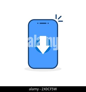 facile download dell'app tramite telefono cellulare Illustrazione Vettoriale