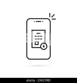 descrivere il telefono cellulare come scaricare il file pdf Illustrazione Vettoriale