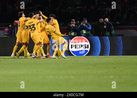 Parigi, Francia. 10 aprile 2024. Julien Mattia/le Pictorium - PSG - FC Barcelona - 10/04/2024 - Francia/Ile-de-France (regione)/Parigi - 3° gol di Barcellona durante i quarti di finale di Champions League tra PSG e FC Barcelona al Parc des Princes, 10 aprile 2024. Crediti: LE PICTORIUM/Alamy Live News Foto Stock