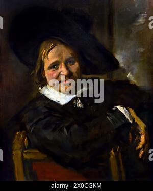 Ritratto di un uomo con cappello 1660 di Frans Hals, 1582-1666, Anversa- Haarlem, olandese, Paesi Bassi, XVII secolo, secolo d'oro olandese (dipinse vivaci, talvolta anche allegri, ritratti di persone di tutti i livelli della società, persone importanti, bambini cattivi e persino ubriachi o persone dichiarate pazze). Foto Stock