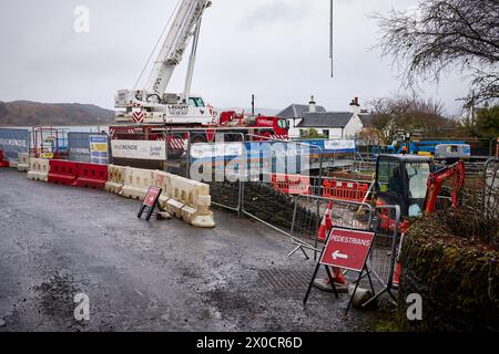 Importanti lavori di ingegneria civile intrapresi all'estremità nord-atlantica del canale Crinan. Scozia Foto Stock
