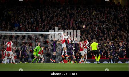 Londra, Inghilterra. 9 aprile 2024. Kai Havertz (Arsenale) Gabriel Magalhaes (Arsenale) Gabriel Magalhaes (Arsenale) William Saliba (Arsenale) Serge Gnabry ( Foto Stock