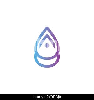 Logo Drop Water Line. logo della linea dell'acqua Illustrazione Vettoriale