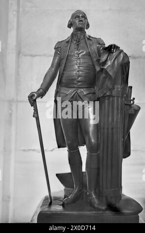 George Washington statua sul display a un monumento DC USA Foto Stock