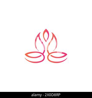 Logo Lotus Yoga. Icona Flower Lotus Illustrazione Vettoriale