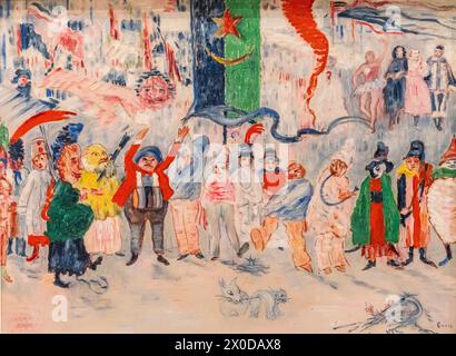 James Ensor, Carnaval en Flandre, 1929-1930, olio su tela, Amsterdam, paesi Bassi Foto Stock