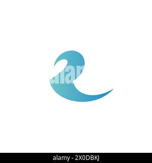 Logo R Wave, logo Letter R, logo Wave. R vettore icona Illustrazione Vettoriale
