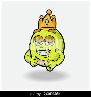 L'amore ha colpito l'espressione con Cartoon, il personaggio di Lemon Fruit Crown Mascot. Illustrazioni vettoriali Illustrazione Vettoriale