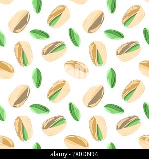 Motivo botanico senza cuciture con pistacchio. Illustrazione vettoriale Illustrazione Vettoriale