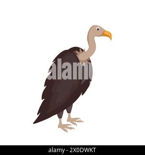 Uccello dell'Avvoltoio. Icona predatore uccello. Natura malvagia. Progettazione di natura, birdwatching e ornitologia. Illustrazione vettoriale Illustrazione Vettoriale