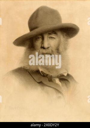 Ritratto di Walt Whitman di Thomas Wilmer Dewing nel 1875 Foto Stock