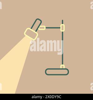 Icona della lampada a colori per la casa. La lampada da tavolo brilla vettoriale. Atmosfera accogliente grazie alla luce del vettore della lampada. Illustrazione Vettoriale