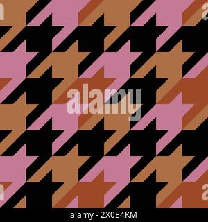 Motivo classico pied de poule per tessuto, carta da parati e tovaglie. Sfondo geometria retrò. Illustrazione Vettoriale