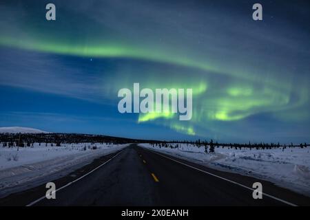 Aurora Borealis su Eureka nell'Alaska sud-centrale. Foto Stock