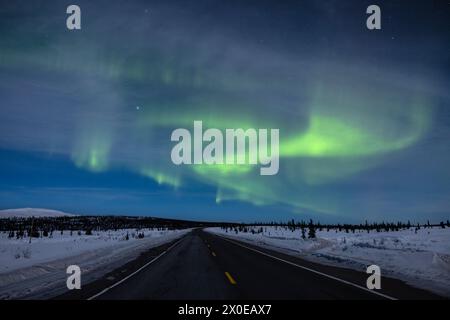 Aurora Borealis su Eureka nell'Alaska sud-centrale. Foto Stock