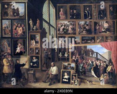 David Teniers (II) - la galleria dell'arciduca Leopoldo a Bruxelles Foto Stock