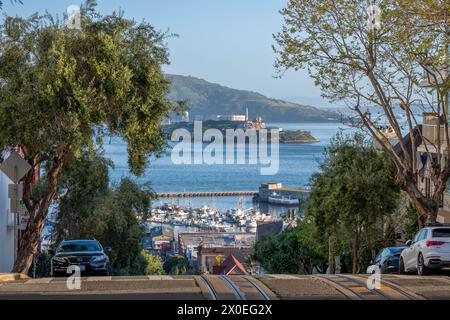 Fisherman's Wharf e Cable Cars Foto Stock