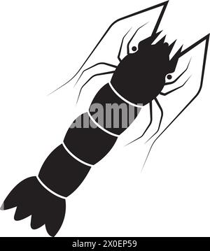 disegno del simbolo dell'icona dei gamberetti Illustrazione Vettoriale