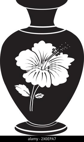 design del logo dell'illustrazione vettoriale dell'icona del vaso in ceramica Illustrazione Vettoriale