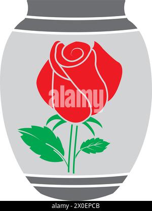 design del logo dell'illustrazione vettoriale dell'icona del vaso in ceramica Illustrazione Vettoriale