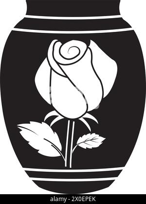 design del logo dell'illustrazione vettoriale dell'icona del vaso in ceramica Illustrazione Vettoriale